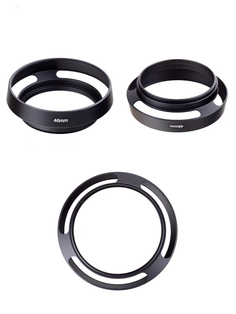 Metal Vented Lens Hood 49mm 52mm 58mm 55mm 62mm 67mm 72mm 77mm 82mm Screw-in Lente Protect + Cap For Leica Canon Nikon Sony