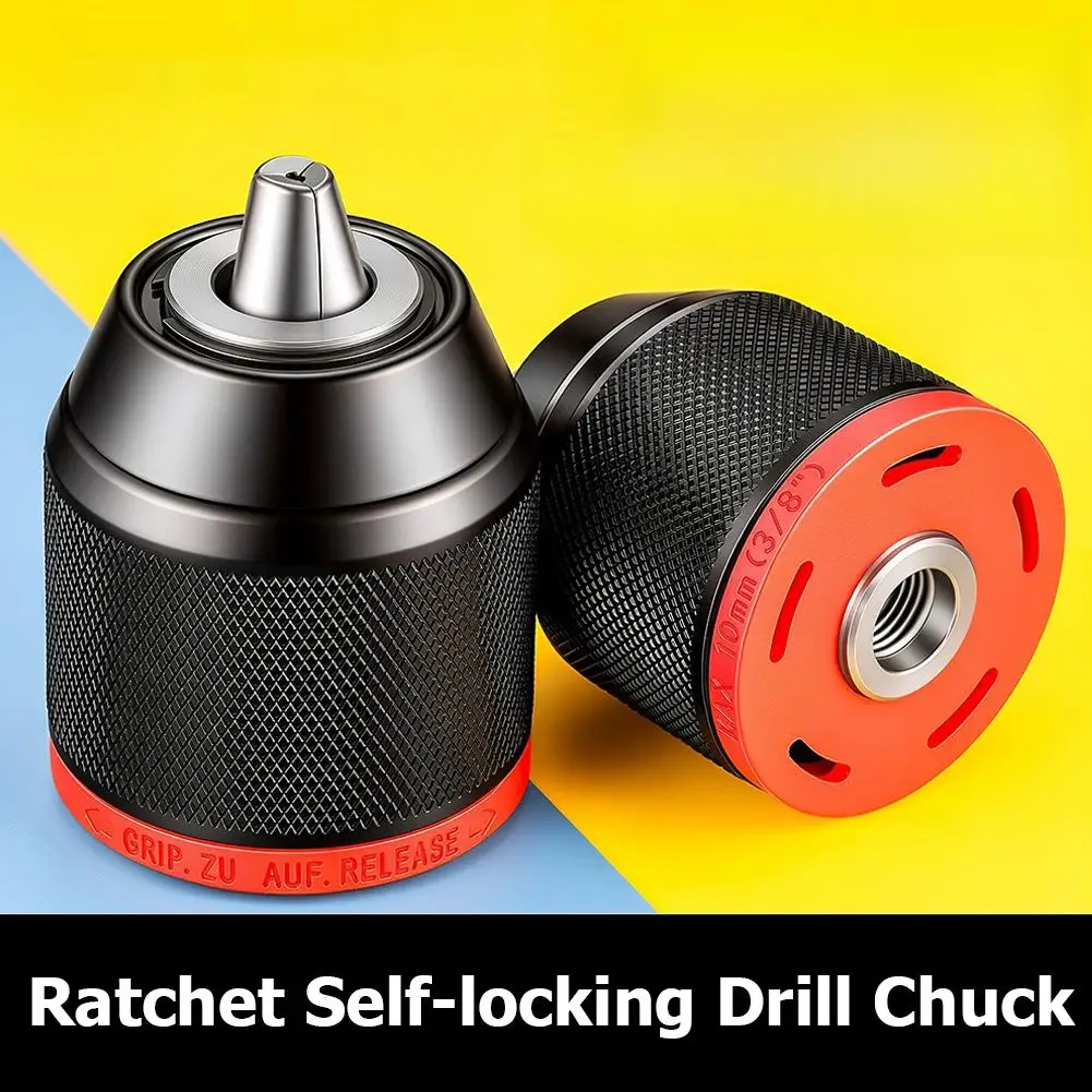 Metal Keyless Drill Chuck,0.8~10mm,1.5~13mm,3-Jaw Ratchet Self-Lock Chuck,For Electric Hand Drill,Cordless Drill&Lithium Drill
