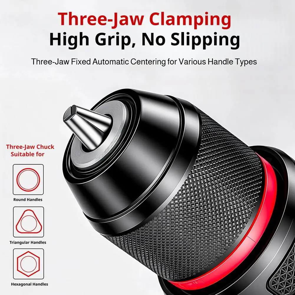 Metal Keyless Drill Chuck,0.8~10mm,1.5~13mm,3-Jaw Ratchet Self-Lock Chuck,For Electric Hand Drill,Cordless Drill&Lithium Drill