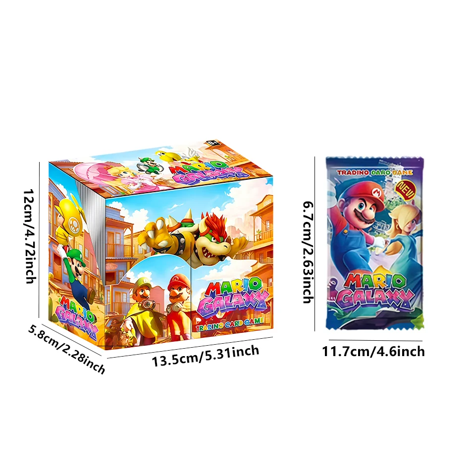 Super Mario Galaxy Trading Cards Collectible Booster Box 288 Anime Game Character Cards for Fans, Ideal Collectible & Party