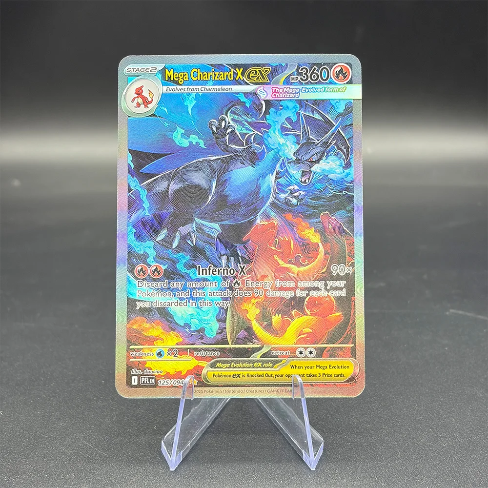 DIY PTCG Rating Card Single Card 2025 PFL EN MEGA CHARIZARD X Ex SPECIAL ILLUSTRATION RARE GEM MT10 Hobby Collection Flash Card