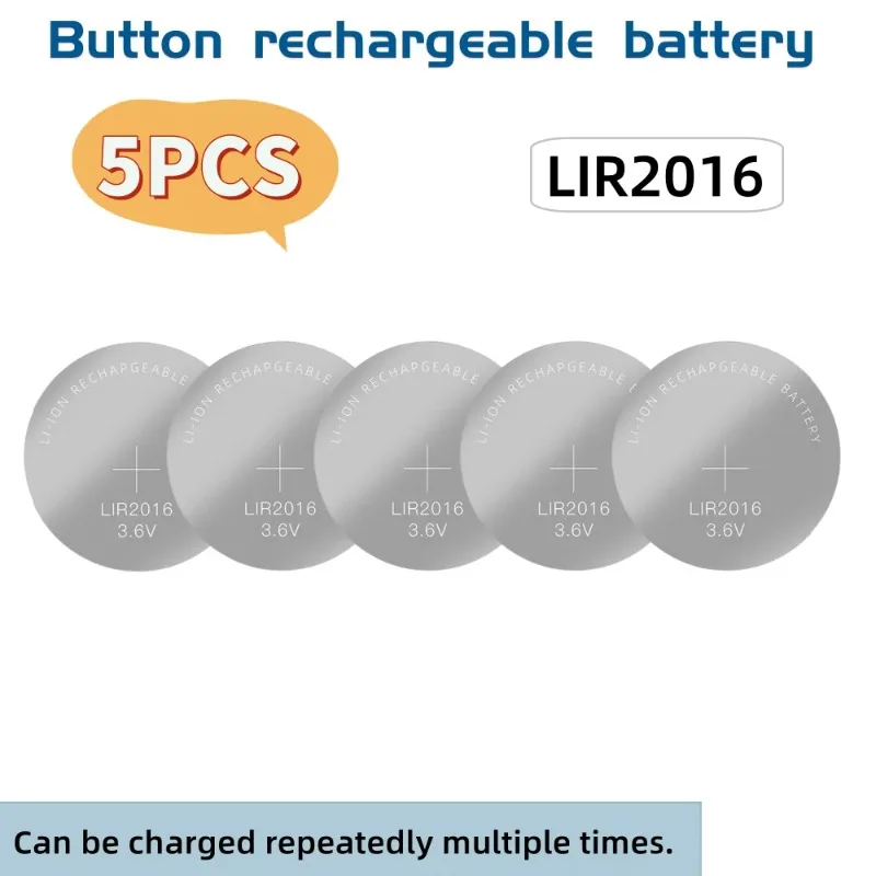 3.6V LIR2032 LIR2025 LIR2016 Rechargeable Coin Cell Batteries Replacement for CR2032 CR2025 CR2016 Lithium Coin Cell for Watches