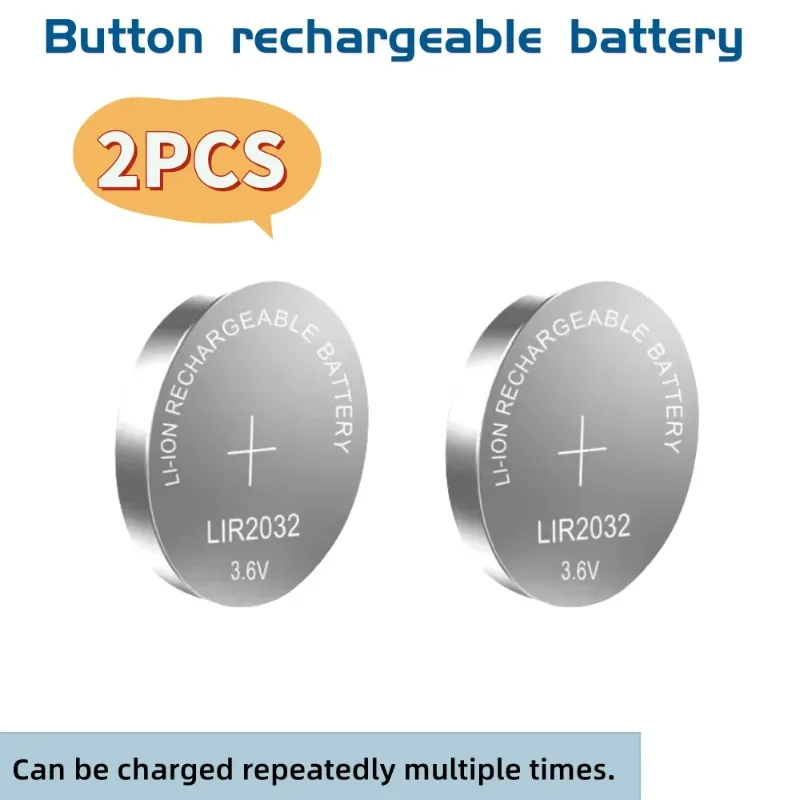 3.6V LIR2032 LIR2025 LIR2016 Rechargeable Coin Cell Batteries Replacement for CR2032 CR2025 CR2016 Lithium Coin Cell for Watches