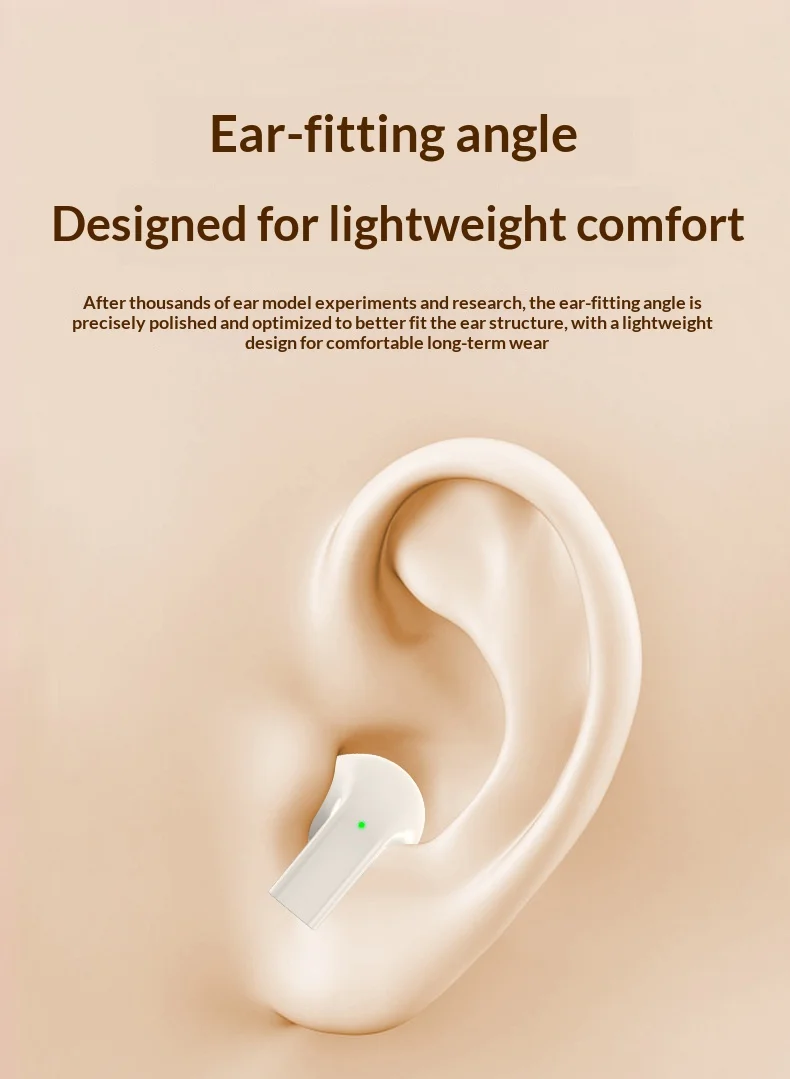Premium Leather Wireless Earbuds Boasting Sleek Semi-in-ear Design Endurance Battery Mic Ideal Companion for Active Lifestyle
