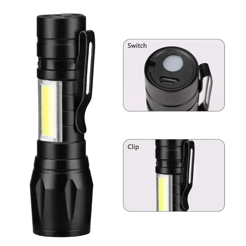 Rechargeable LED Flashlight 100000LM Super Bright Long Range Tactical Torch Waterproof for Outdoor Camping Fishing Lantern