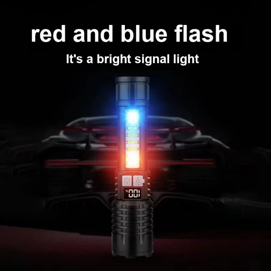Rechargeable LED Flashlight 100000LM Super Bright Long Range Tactical Torch Waterproof for Outdoor Camping Fishing Lantern