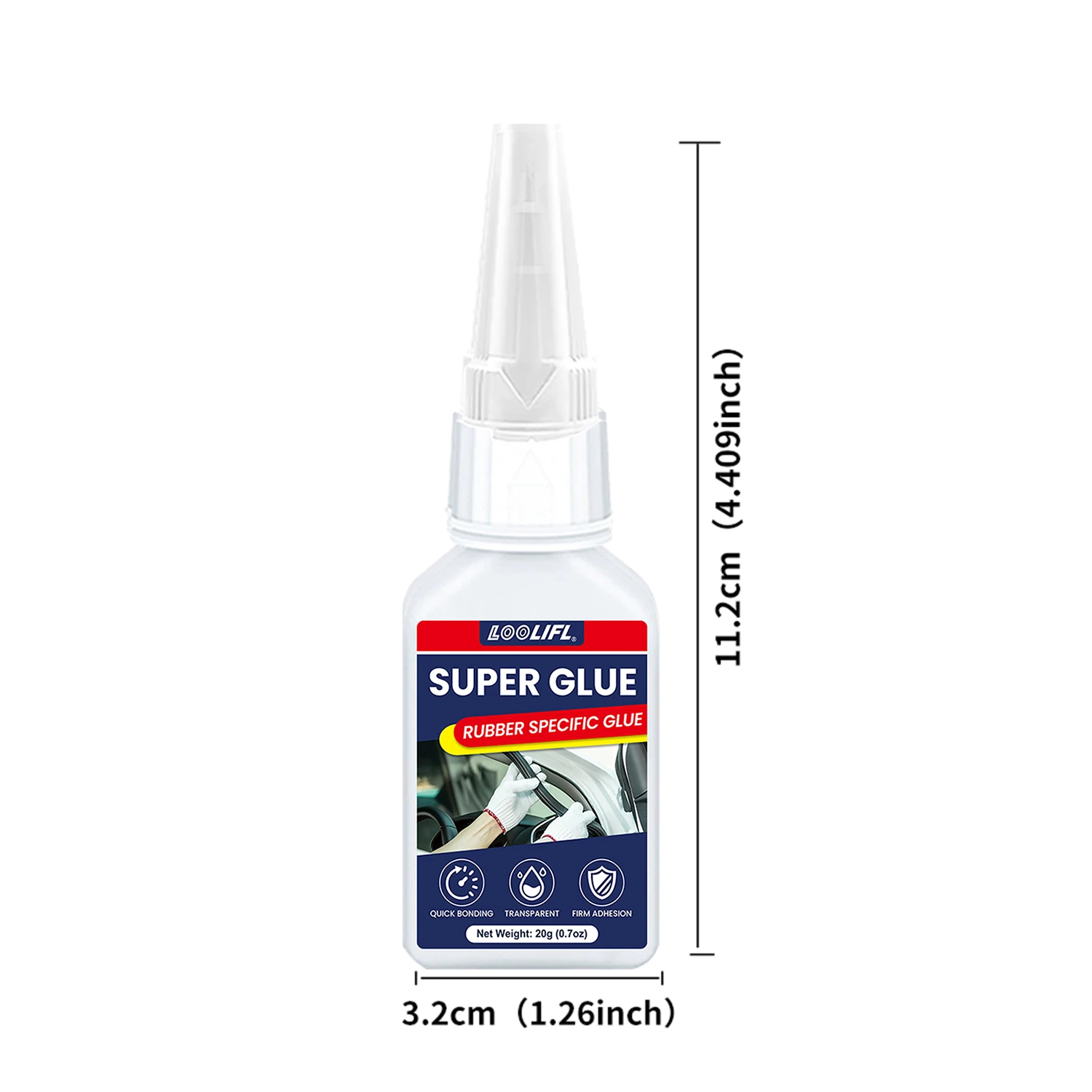 LOOLIFL 20g Universal Super Glue Quick-drying Waterproof Instant Adhesive Leather Rubber Wood DIY Metal Bond Liquid Glue Tool
