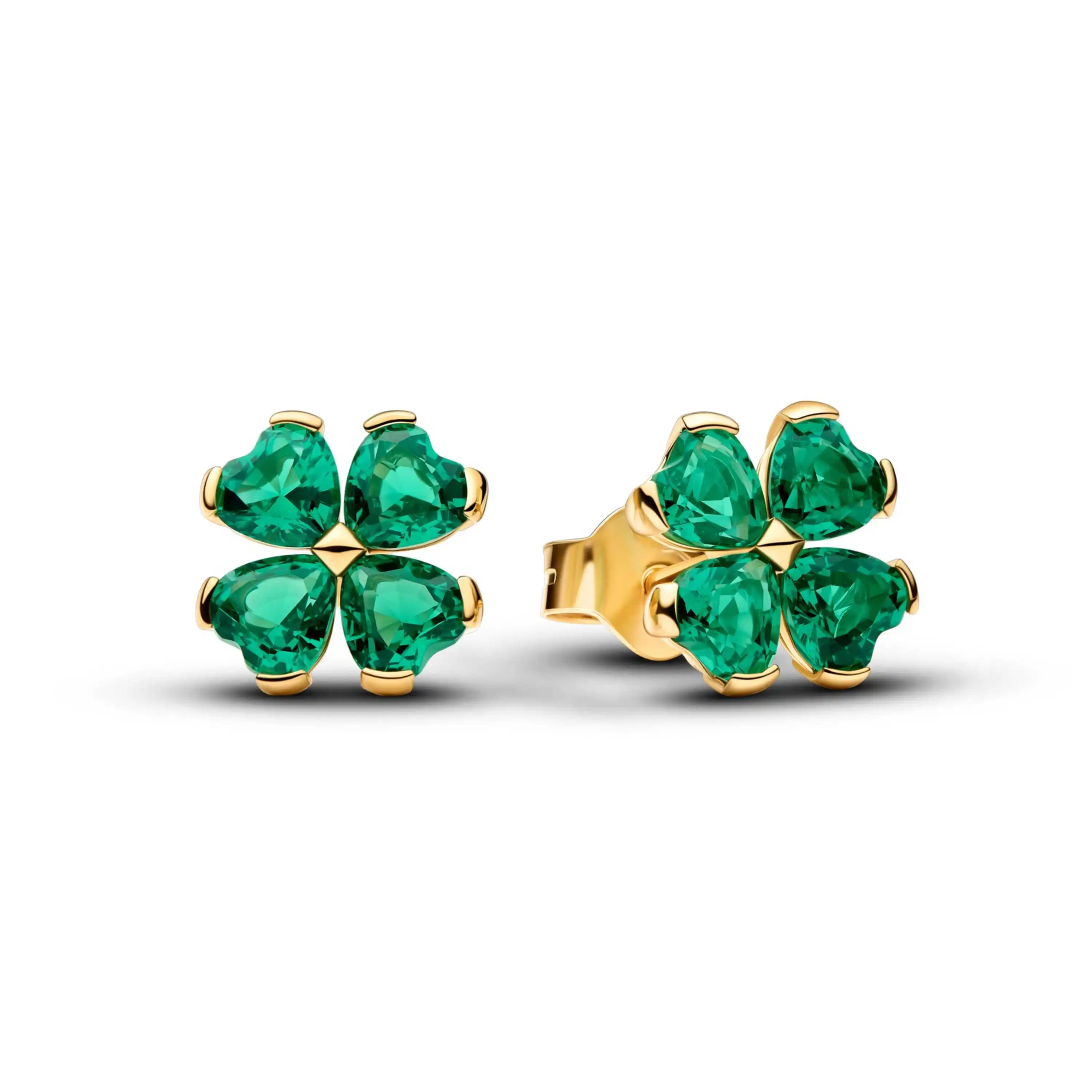 New 925 Sterling Silver Four Leaf Clover Flower Bee Ear Stud Ring Pendant Bead fit DIY Women's Bracelets Necklaces Jewelry Gifts