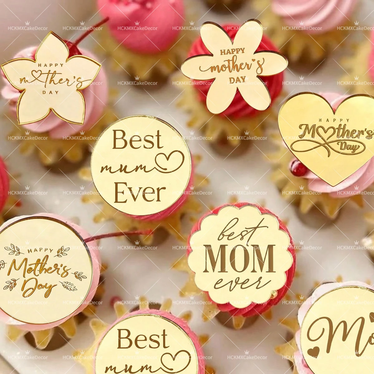 10pcs/5pcs Happy Mother's Day Cupcake Toppers Best Mum Ever Cake Toppers for Mother's Day Celebration Baking Supplies
