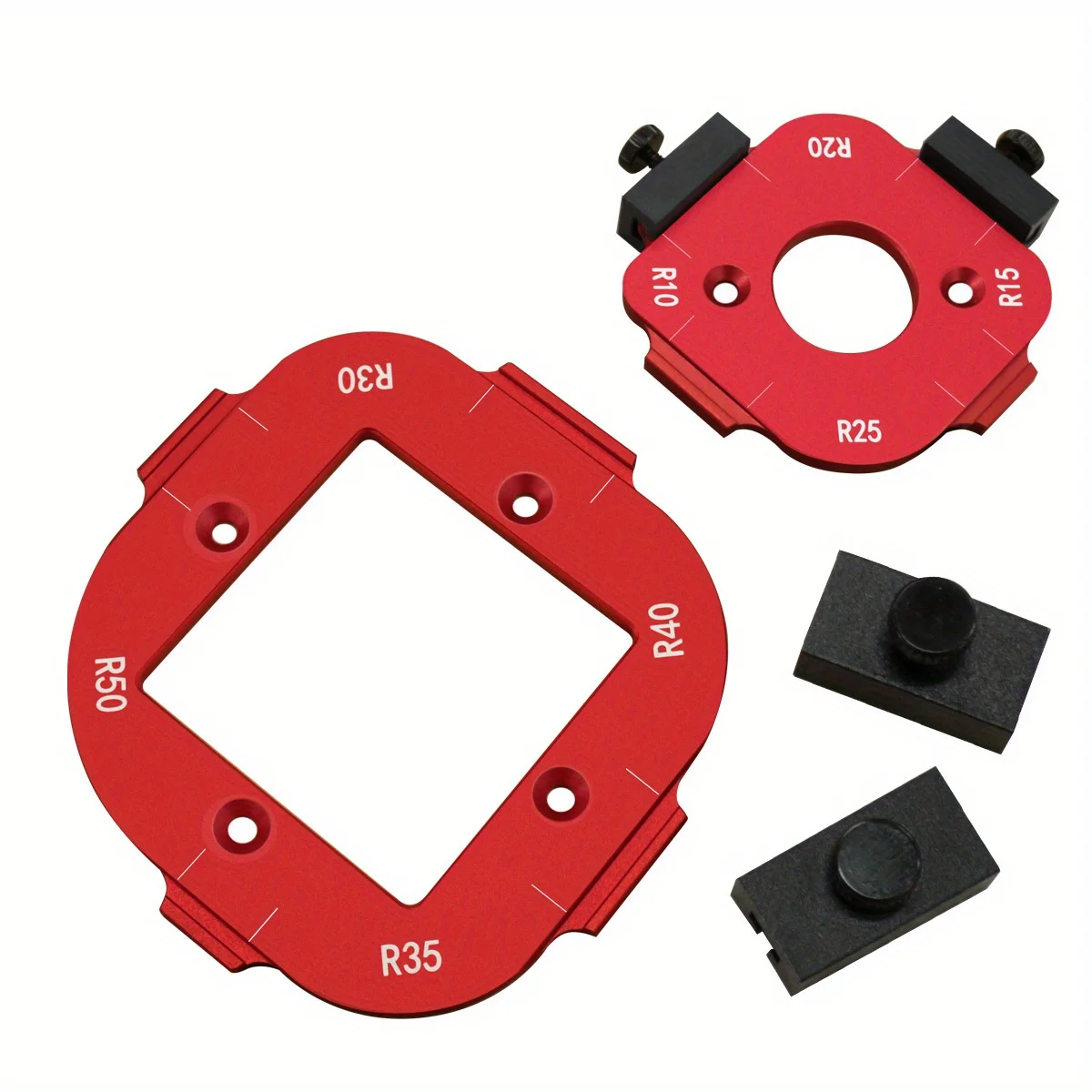 2Pcs Aluminum Alloy Radius Jig Templates - Woodworking Router Corner Radius Set - Quick-Switch Arc Cutting Guide