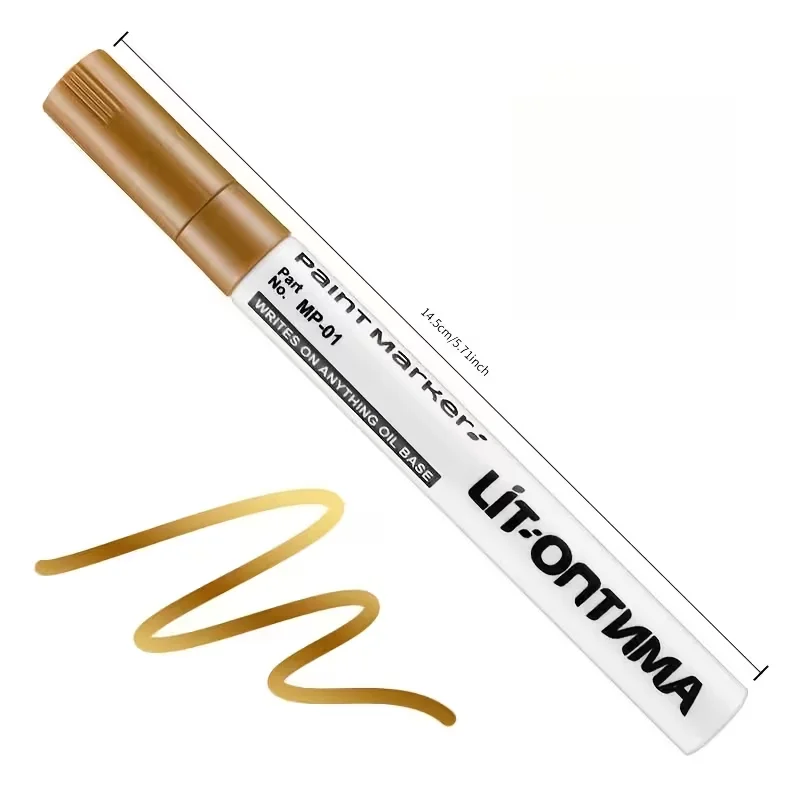 1-2Pcs Golden Tombstone Marker Pen Quick Dry Oil Based Fine Tip Weather Resistant For Granite Marble Cemetery Maintenance