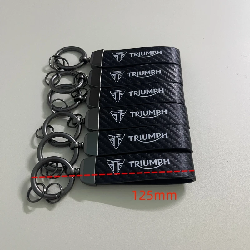 For TRIUMPH DAYTONA 675/675 Trident 660 Tiger 900 1050 Triple 675 1050 Motorcycle Keychain Metal Carbon Fiber Leather Key Chain