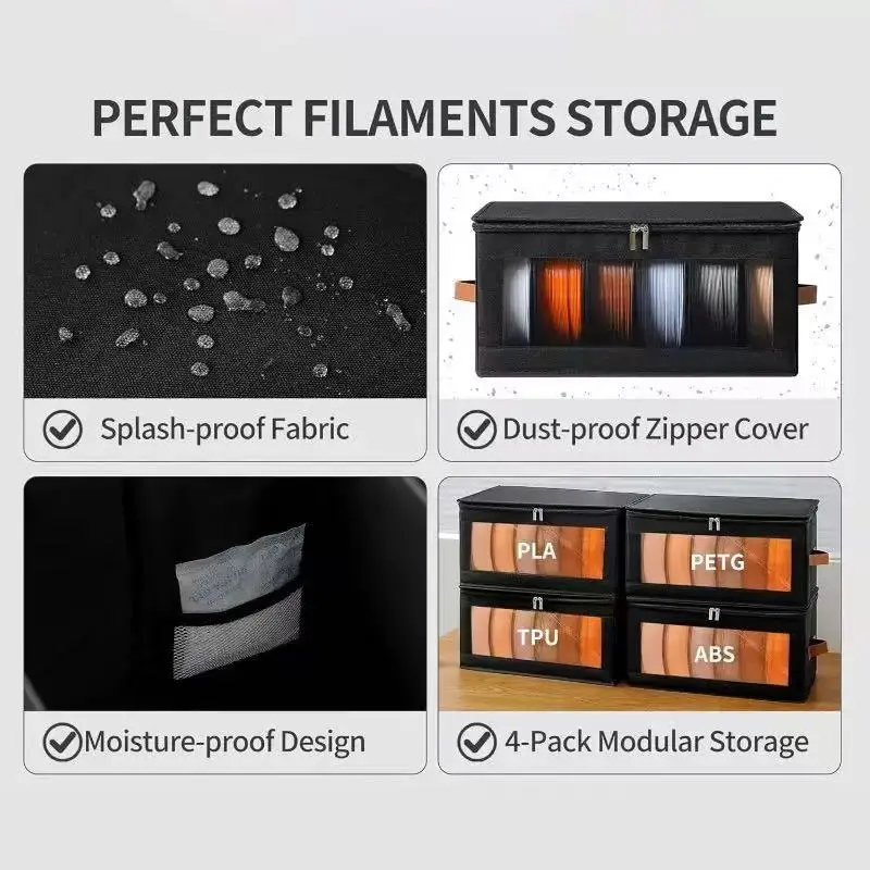 1/4PCS 3D Printer Filament Storage Bag Filament Storage Bag Cover 3D Printing Accessories Holder Rack for Home Office Workshop