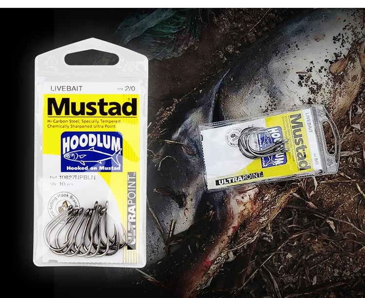 Original Norway Mustad Hooks 10827 Sea Fish Hook 4X Strong Pesca Live Bait Barbed Iron Board Fishhook Jigbait Angeln Claw Anzol