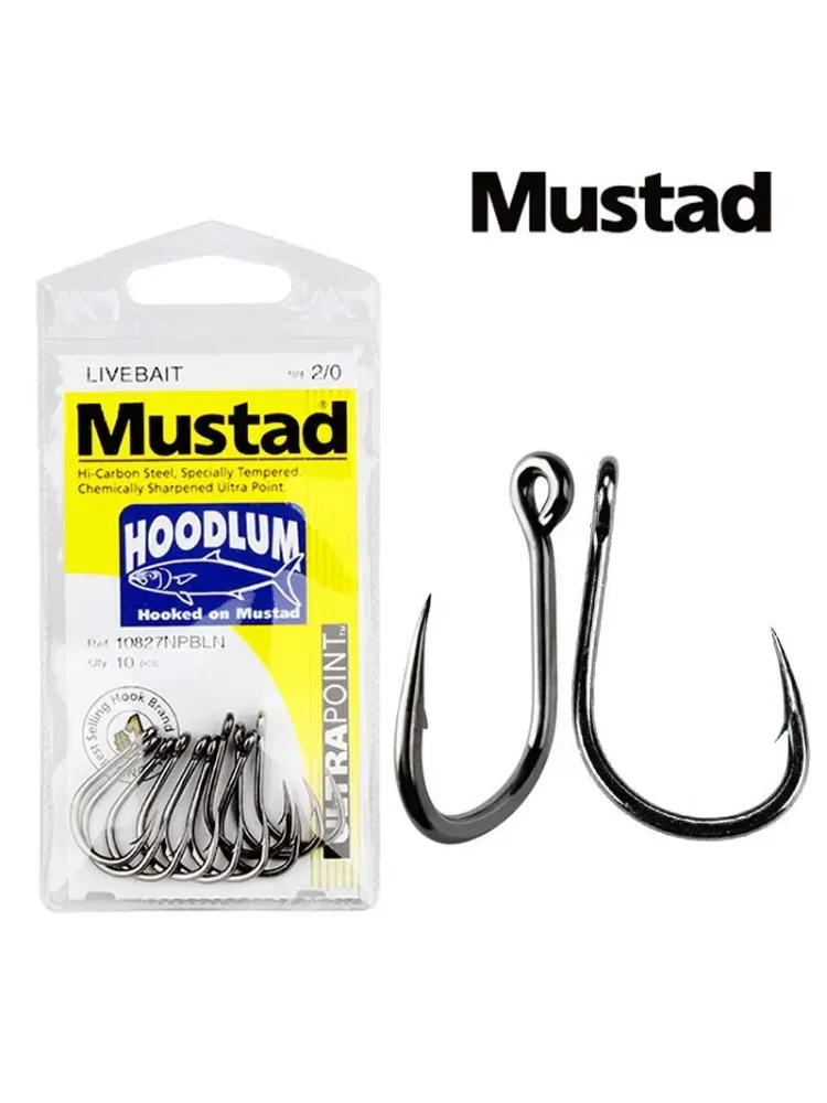 Original Norway Mustad Hooks 10827 Sea Fish Hook 4X Strong Pesca Live Bait Barbed Iron Board Fishhook Jigbait Angeln Claw Anzol