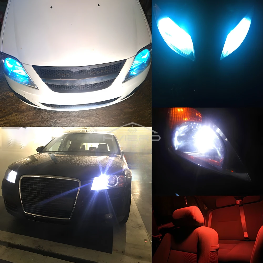 2Pcs T10 LED Auto Interior Xenon White Blue Pink CANBUS 5630 6SMD 12V Aluminum Side Marker Parking Lighting Cob Turn Signal Bulb
