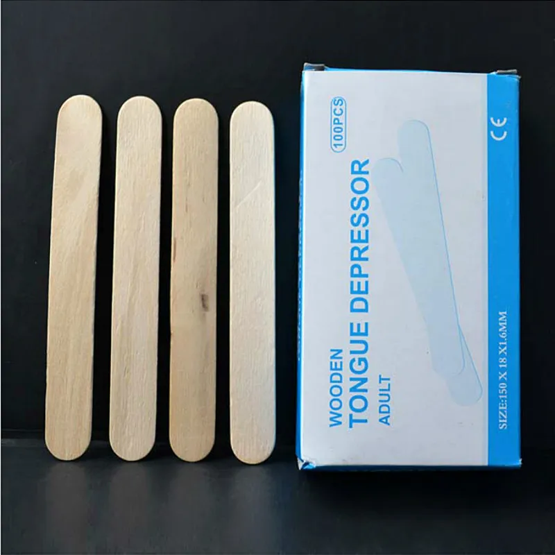 50pcs/lot Wooden Waxing Wax Spatula Tongue Depressor Disposable Bamboo Sticks Tattoo Wax Medical Stick Beauty Health Tool