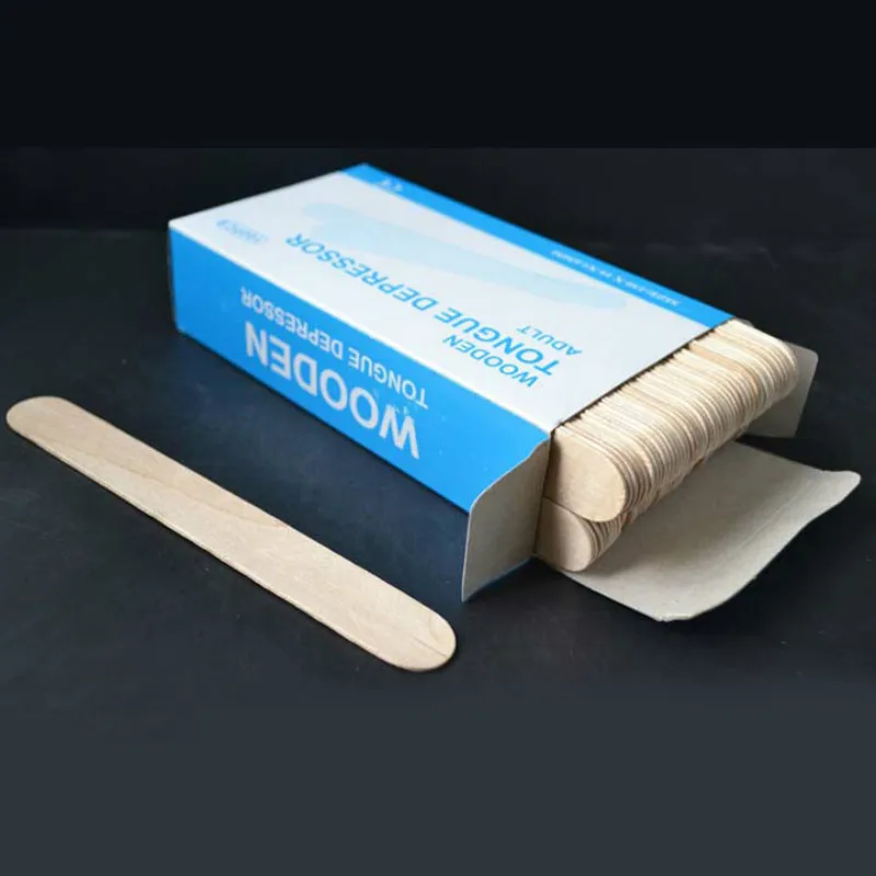 50pcs/lot Wooden Waxing Wax Spatula Tongue Depressor Disposable Bamboo Sticks Tattoo Wax Medical Stick Beauty Health Tool