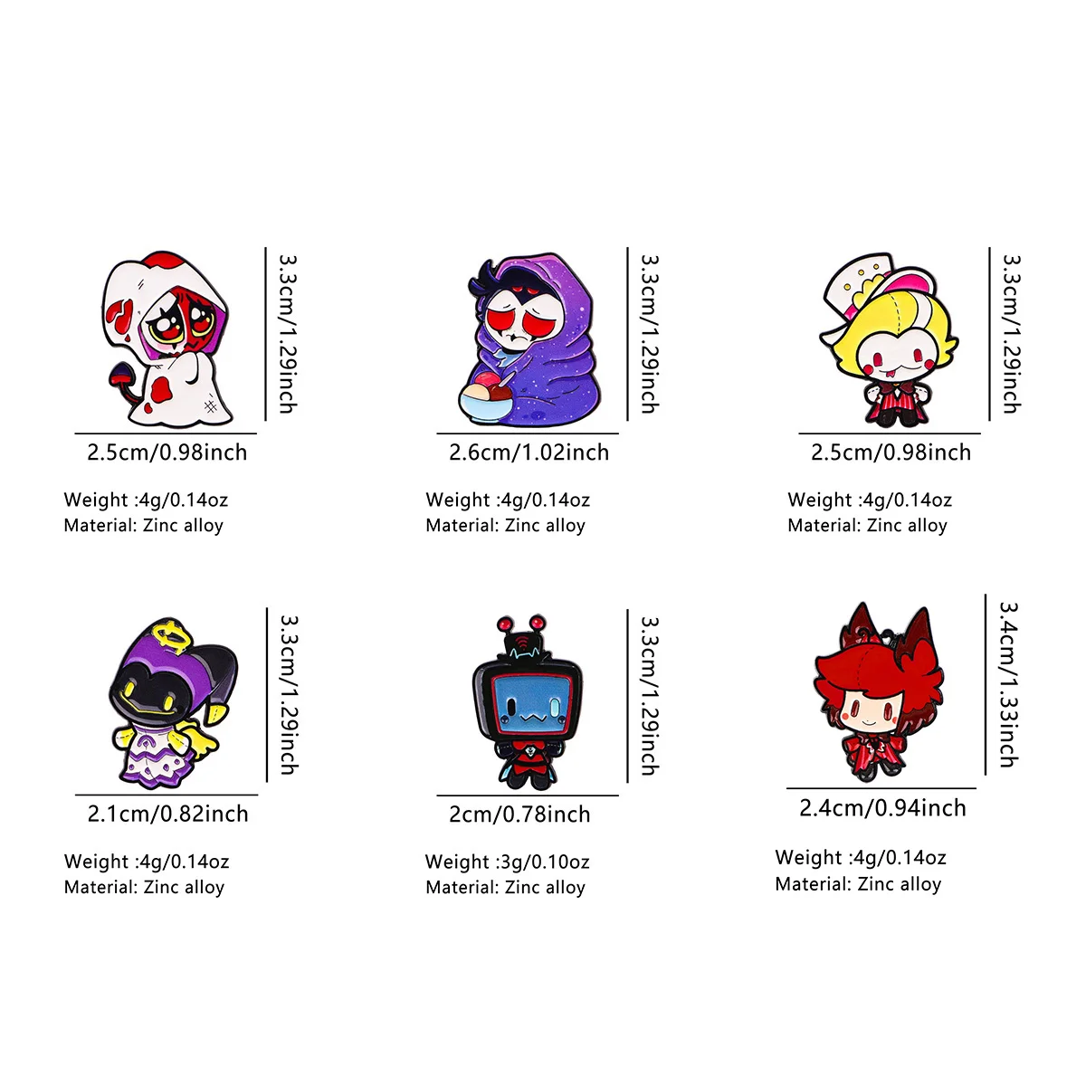 2-6pcs/Set Cartoon Anime Characters Enamel Pin Funny Alien Cute Raccoon Woman Brooches Badges Metal Collar Pins Jewelry Fan Gift