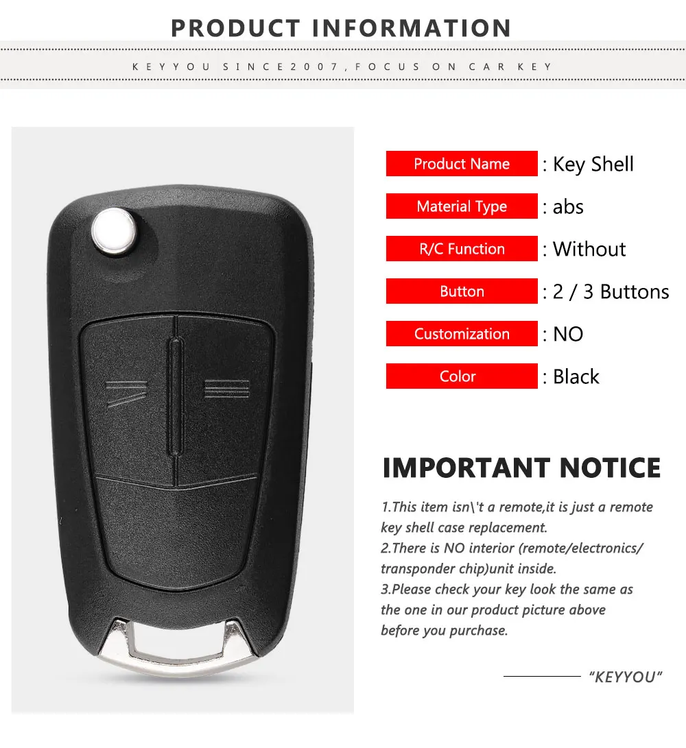 KEYYOU 2 Buttons Flip Remote Folding Car Key Cover Fob Case Shell Styling Case For Vauxhall Opel Corsa Astra Vectra Signum