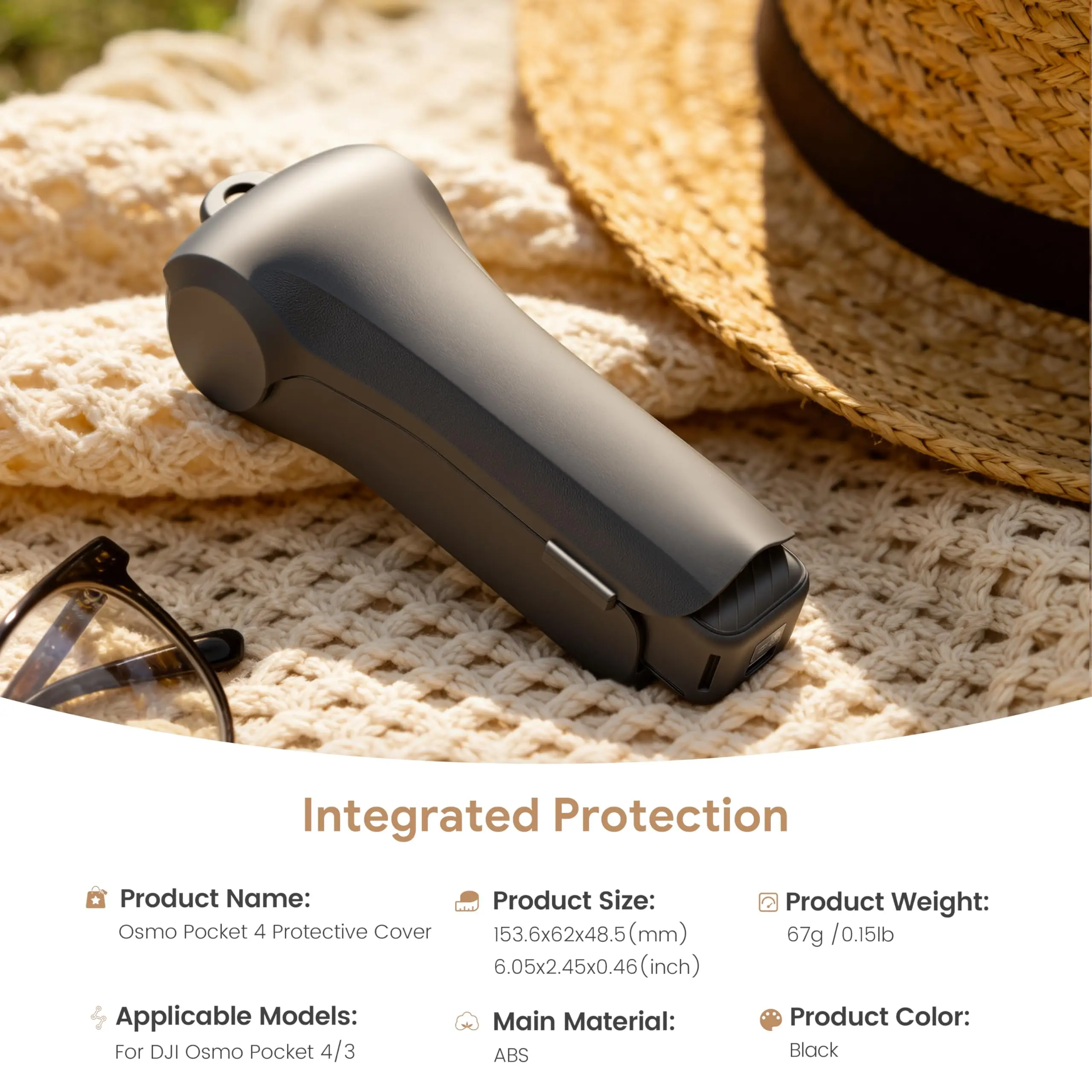Full Protective Cover Case for DJI Osmo Pocket 4 Accessories with 3 CPL/ND Filter Slots Impact-Resistant Gimbal