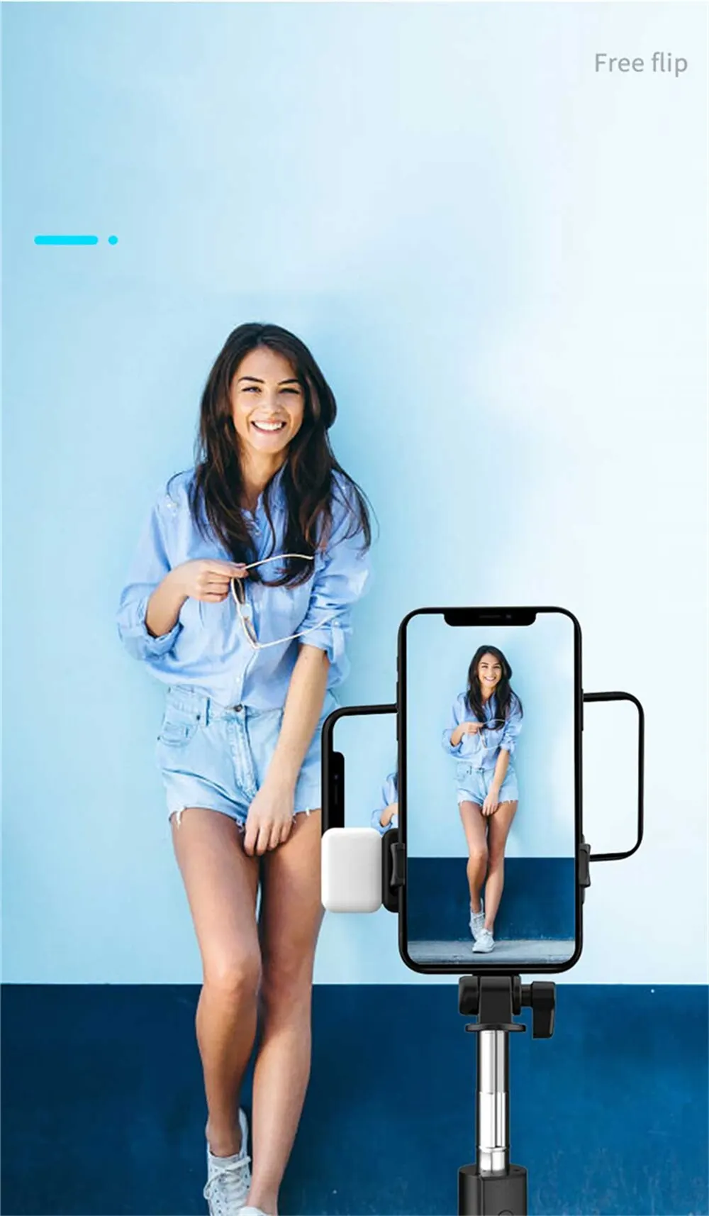 Phone Selfie Stick Tripod Bluetooth Remote Wireless Selfi Stick Phone Holder With Beauty LED Fill Light For Phone Live Streaming