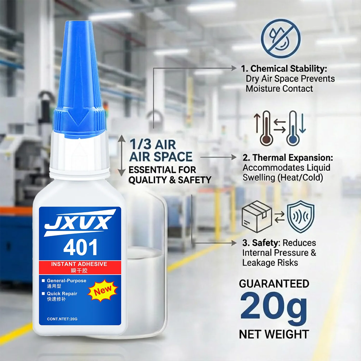 Brand-new 401 super glue super cyanoacrylate glue, instant drying in 5 seconds,Non-whitening Low odor Leather Rubber Wood Metal glass Strong Bond Liquid waterproof, stable and versatile bonding tool.1-6PCS