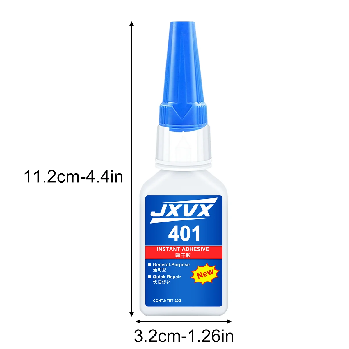 Brand-new 401 super glue super cyanoacrylate glue, instant drying in 5 seconds,Non-whitening Low odor Leather Rubber Wood Metal glass Strong Bond Liquid waterproof, stable and versatile bonding tool.1-6PCS
