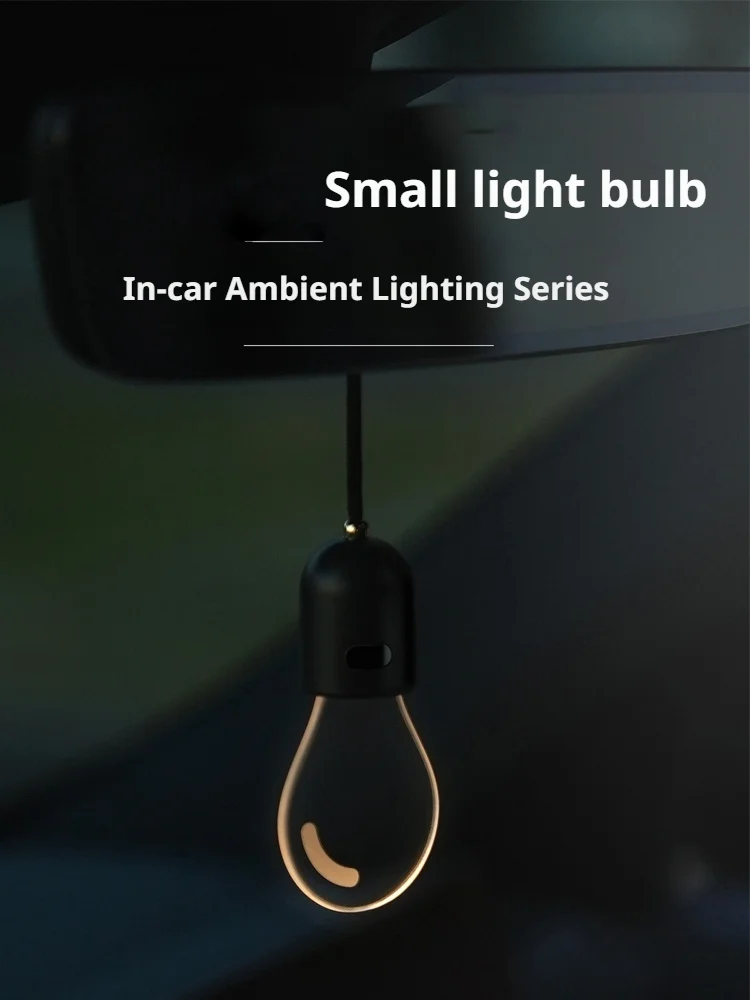 SEAMETAL Car Rearview Mirror Ornament Hanging Decor Retro Small Car Light LED Bulb Atmosphere Lamp for Car Interior Decoration