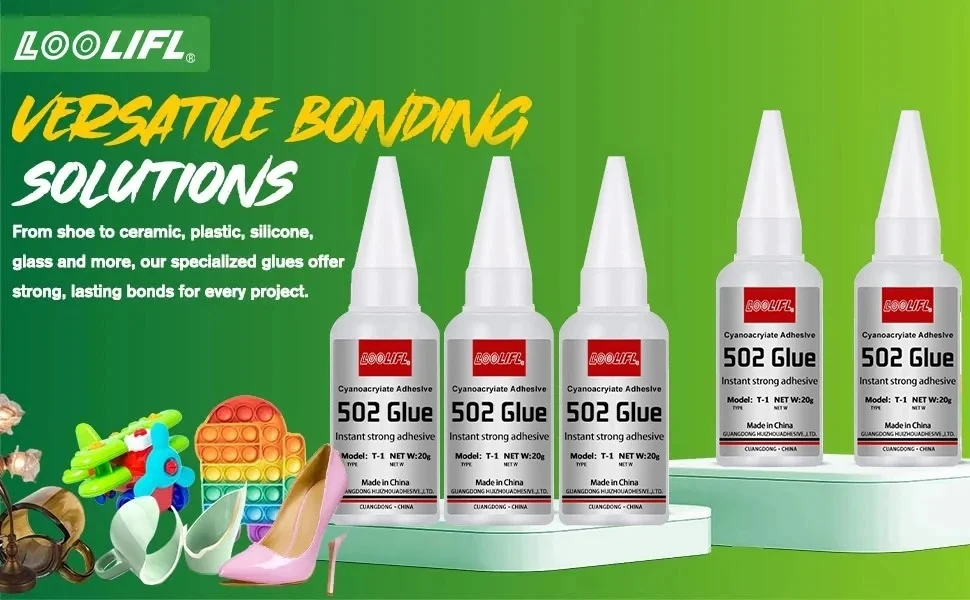 20ml 502 Super Glue Instant Strong Adhesive Cyanoacrylate Fast Drying Clear Glue for Metal Plastic Wood Ceramic Glass Shoes