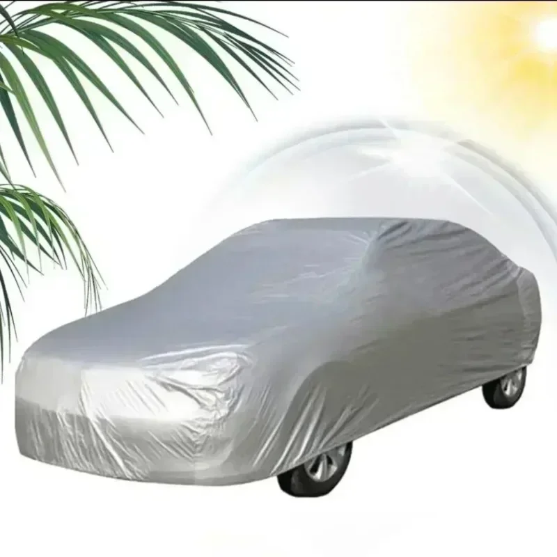 1pc Car Sunshade Cover PEVA Single-layer Car Dust Cover Waterproof Sunscreen Foldable Car Clothes Universal Automotive Products