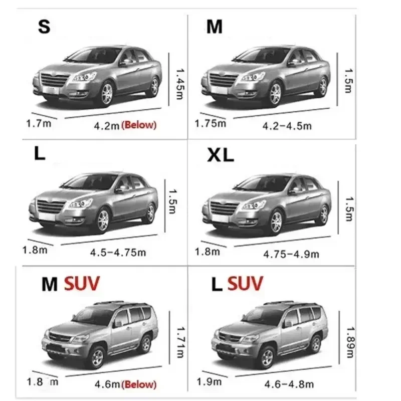 1pc Car Sunshade Cover PEVA Single-layer Car Dust Cover Waterproof Sunscreen Foldable Car Clothes Universal Automotive Products