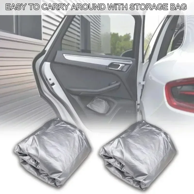 1pc Car Sunshade Cover PEVA Single-layer Car Dust Cover Waterproof Sunscreen Foldable Car Clothes Universal Automotive Products