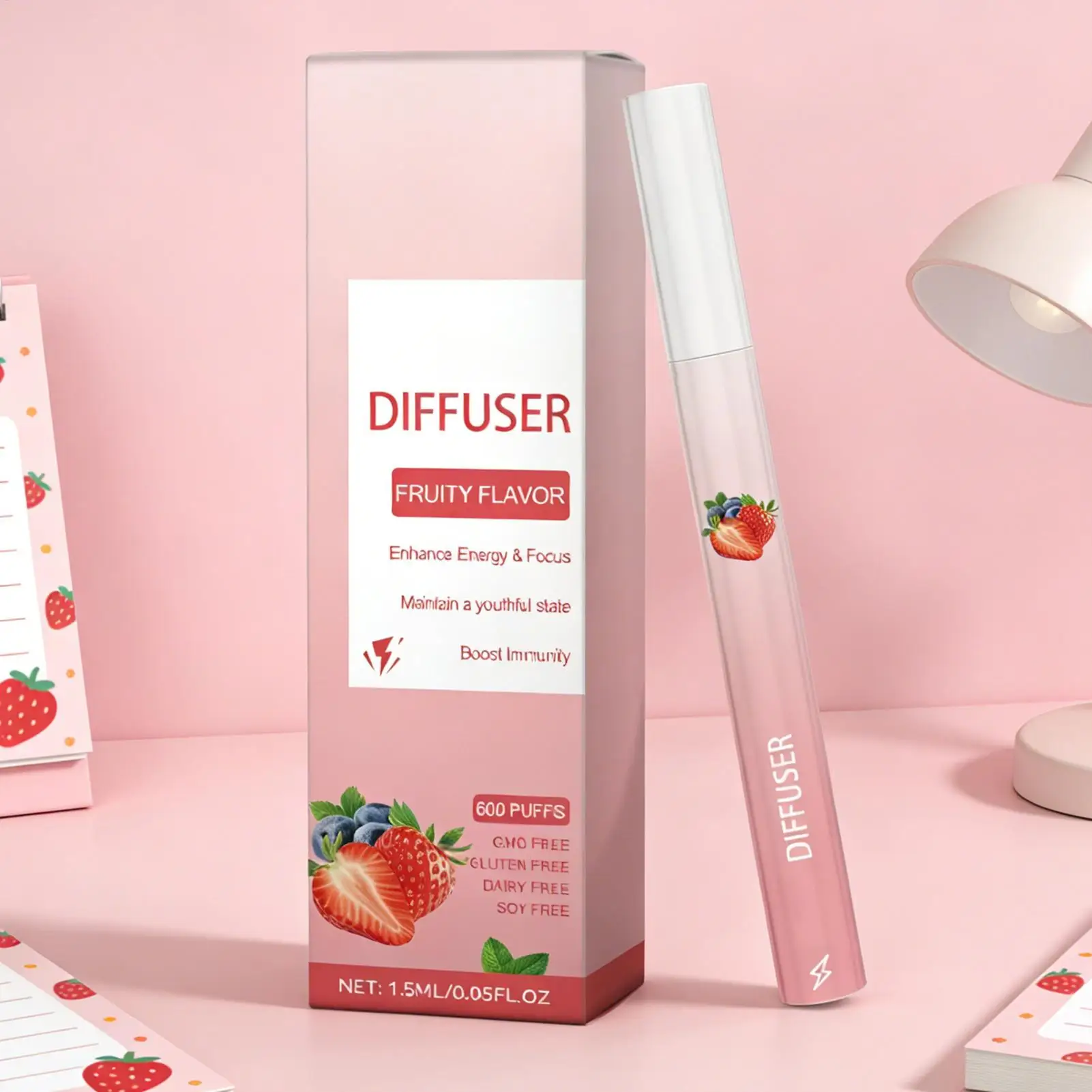 1pcDiffuser Pen Energy Boost Cleansing Personal Care Products Refreshing Fruit Lung Care Sticks For Men Women Daily Morning Work