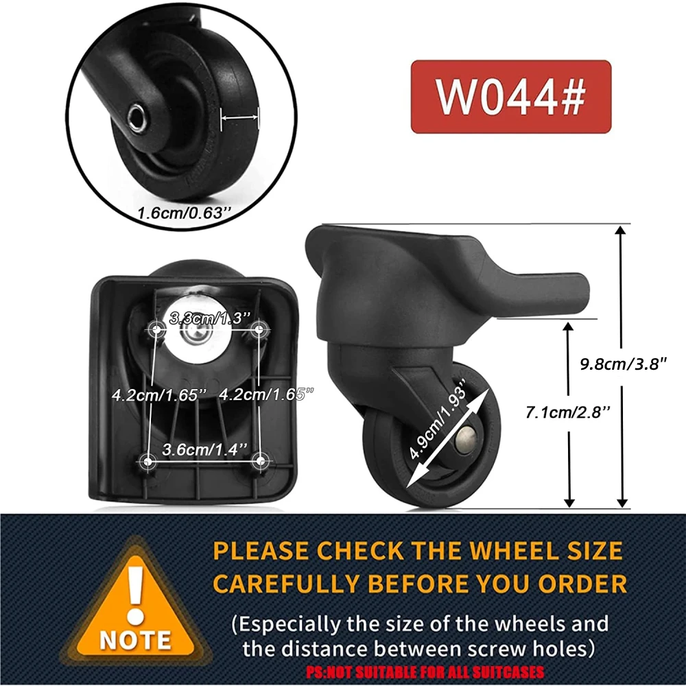 GUGULUZA 1 Pair Replacement Luggage Wheel Repair Suitcase Bag Parts Spinner Wheels Casters for Travel Case Customs Box ST0044