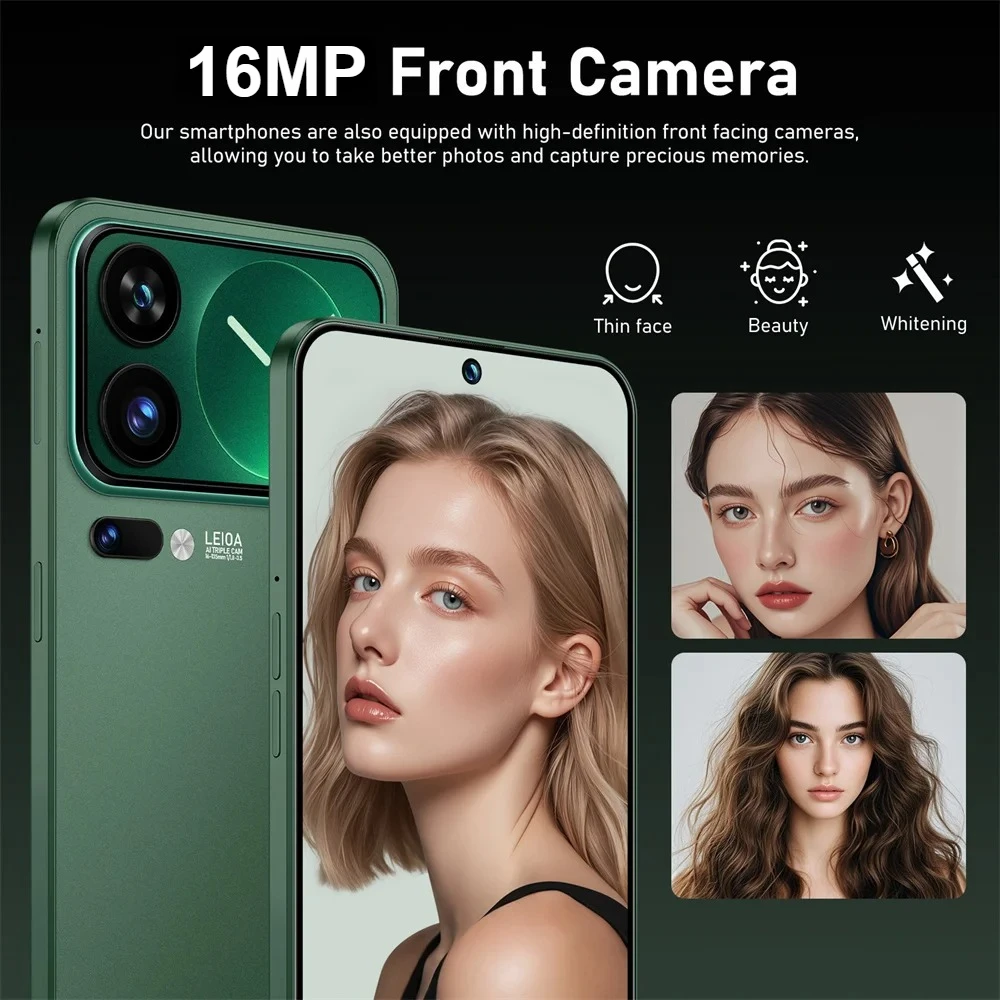 Hot New Smart Mobile Phones 7.3HD Smartphone 5G For 17 Pro Max 22G+2TB Cheap Cell Phone Unlocked Android 7800mAh Dual Sim Card