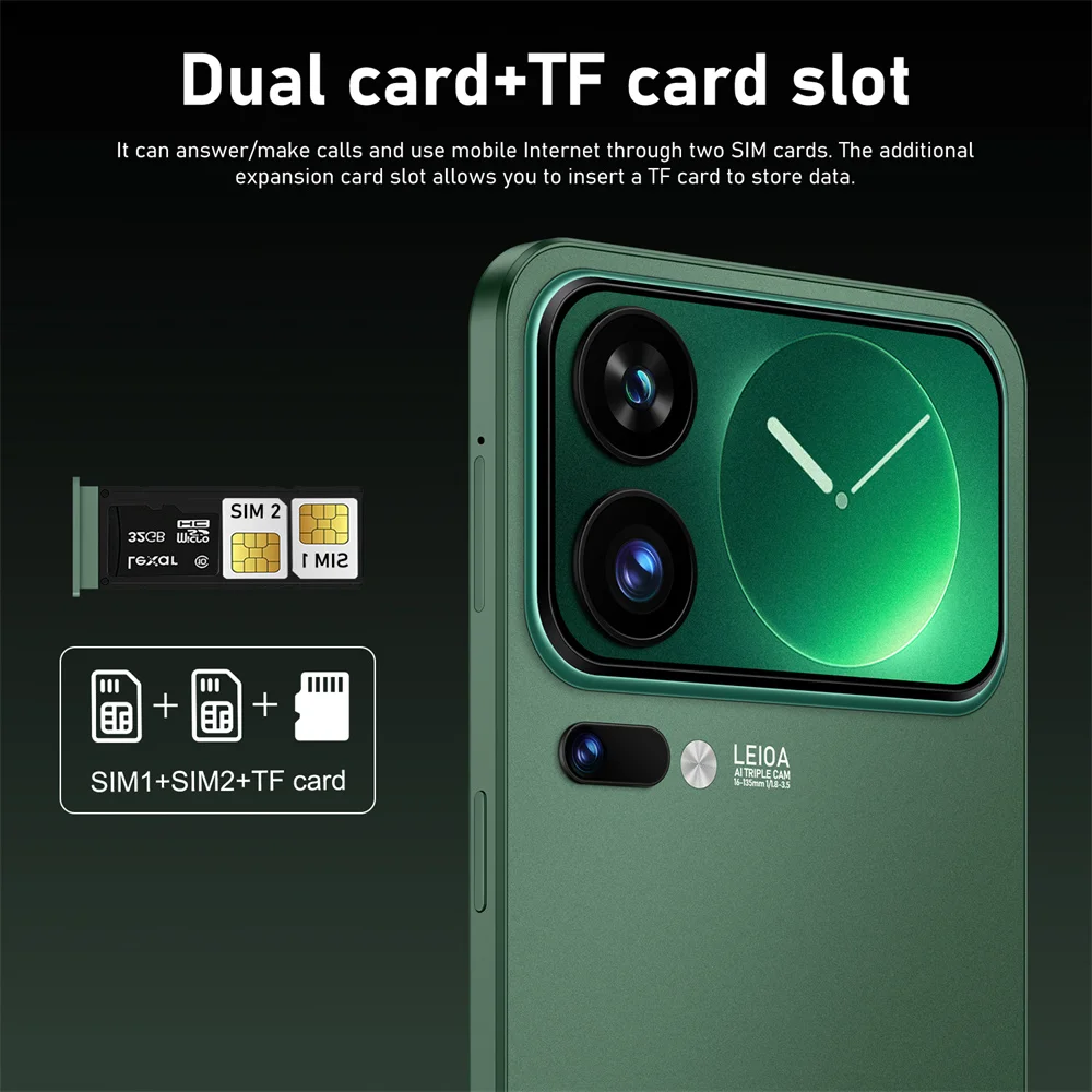 Hot New Smart Mobile Phones 7.3HD Smartphone 5G For 17 Pro Max 22G+2TB Cheap Cell Phone Unlocked Android 7800mAh Dual Sim Card