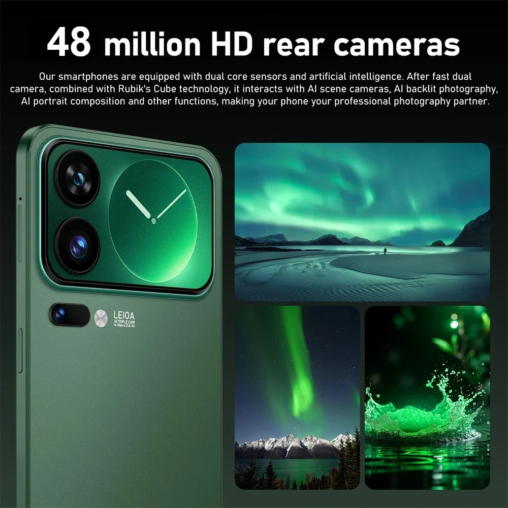 Hot New Smart Mobile Phones 7.3HD Smartphone 5G For 17 Pro Max 22G+2TB Cheap Cell Phone Unlocked Android 7800mAh Dual Sim Card
