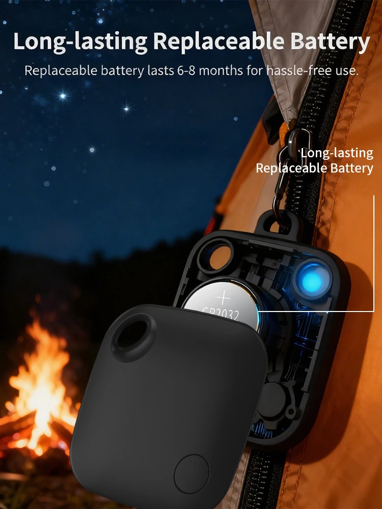 Android Smart Tag for Google Find Hub 90dB Loud Sound Replaceable Battery Bluetooth Anti-Loss Pet Tracker for Keys Bag Wallet