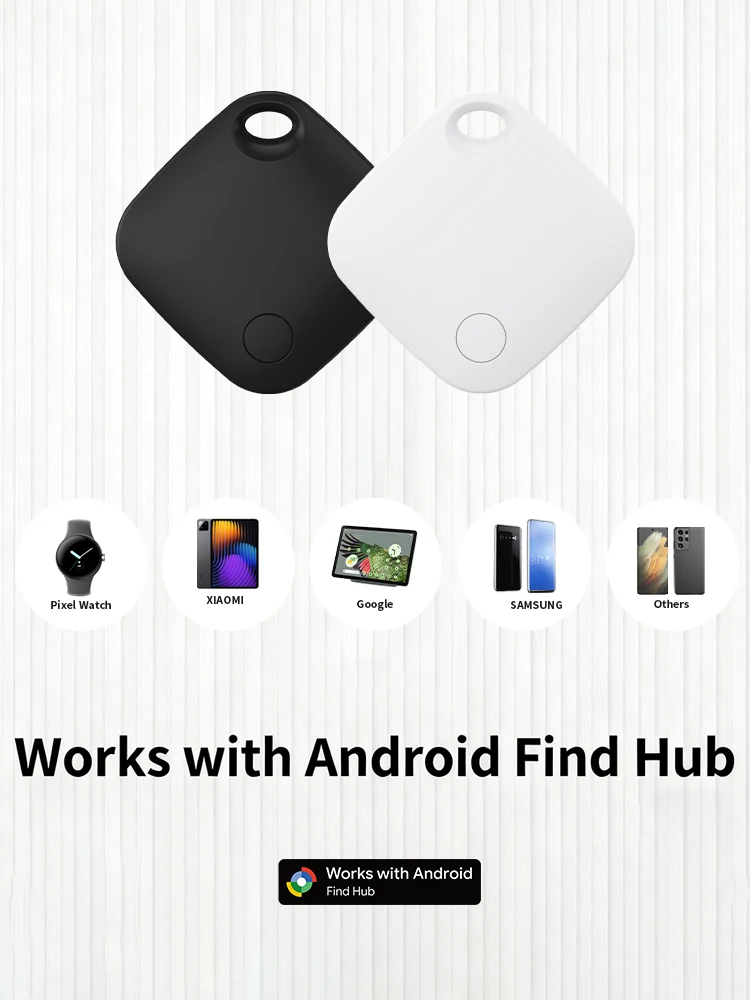 Android Smart Tag for Google Find Hub 90dB Loud Sound Replaceable Battery Bluetooth Anti-Loss Pet Tracker for Keys Bag Wallet