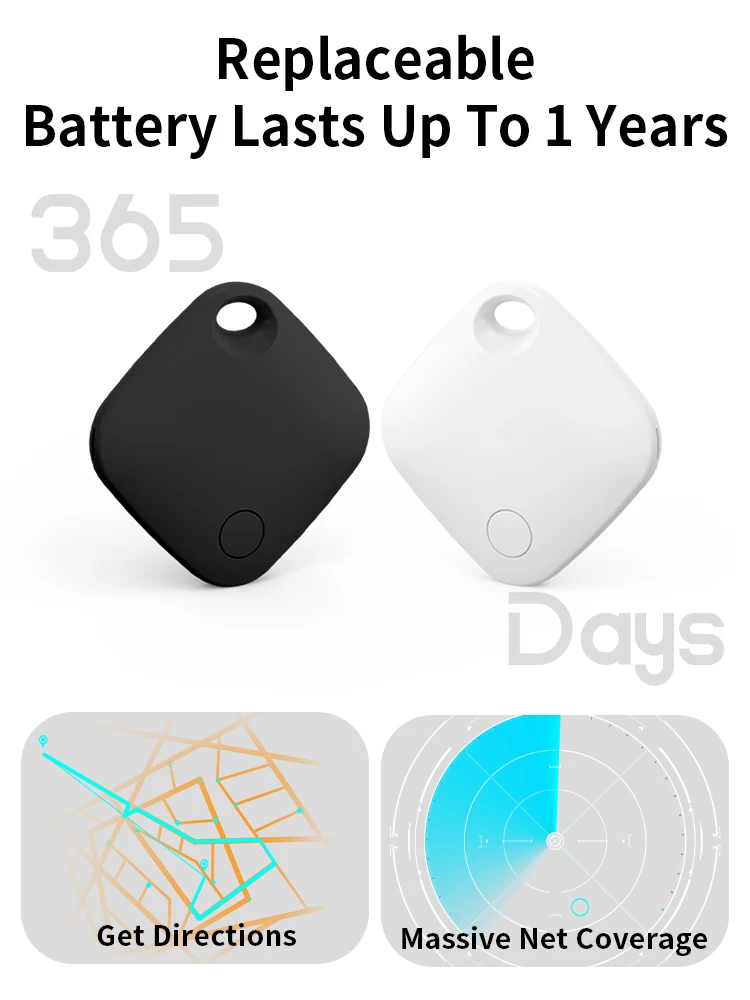 Android Smart Tag for Google Find Hub 90dB Loud Sound Replaceable Battery Bluetooth Anti-Loss Pet Tracker for Keys Bag Wallet