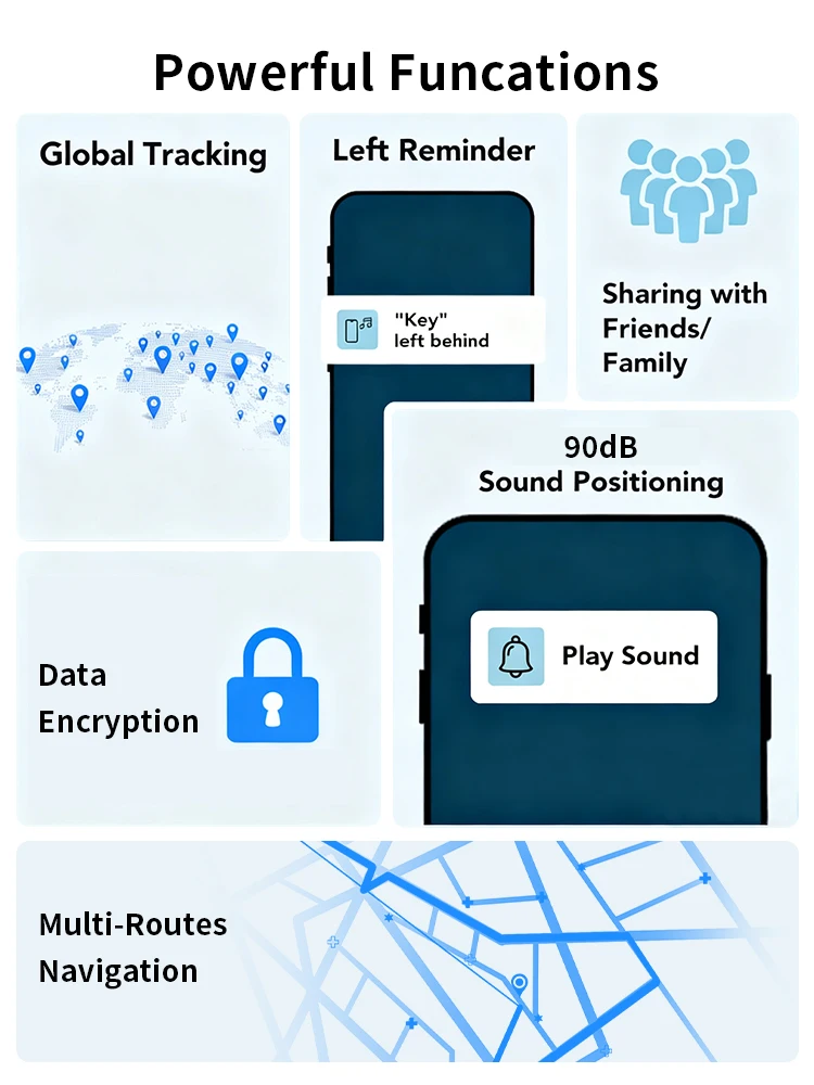 Android Smart Tag for Google Find Hub 90dB Loud Sound Replaceable Battery Bluetooth Anti-Loss Pet Tracker for Keys Bag Wallet