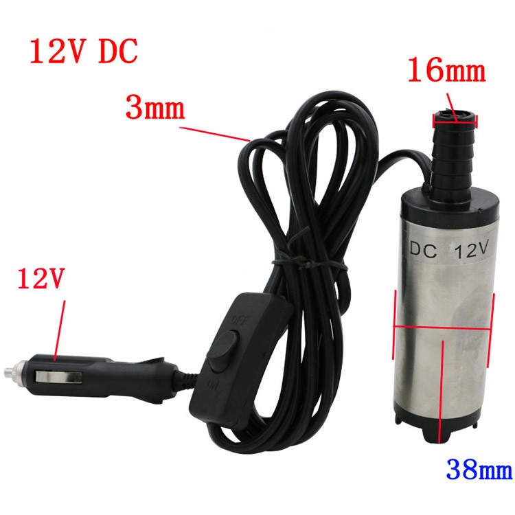 12V DC Diesel Fuel Water Oil Car Camping Fishing Submersible Transfer Pump