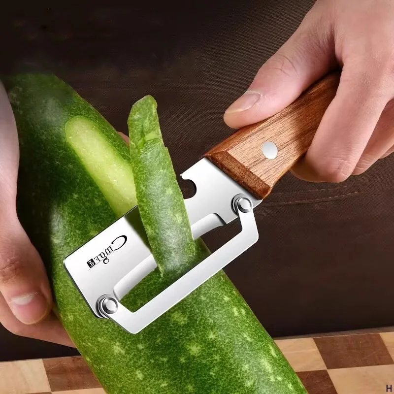 Stainless Steel Wooden Handle Peeler High-Looking Kitchen Special for Fruit and Vegetable Peeling Durable and Smooth Operation