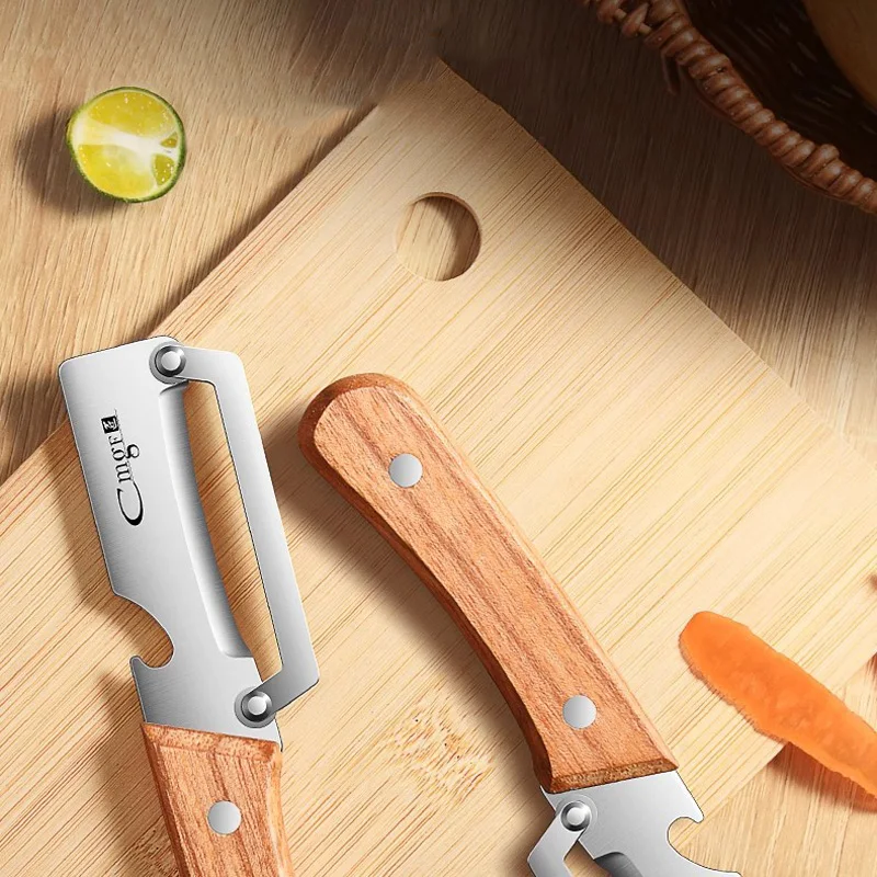Stainless Steel Wooden Handle Peeler High-Looking Kitchen Special for Fruit and Vegetable Peeling Durable and Smooth Operation