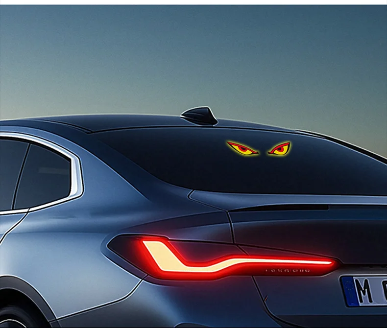 Solar Powered Cool DEMON EYE Led Ambient Light Car Neon Light Wireless Suction Cup USB Rechargeable Atmosphere Breathing Lamp