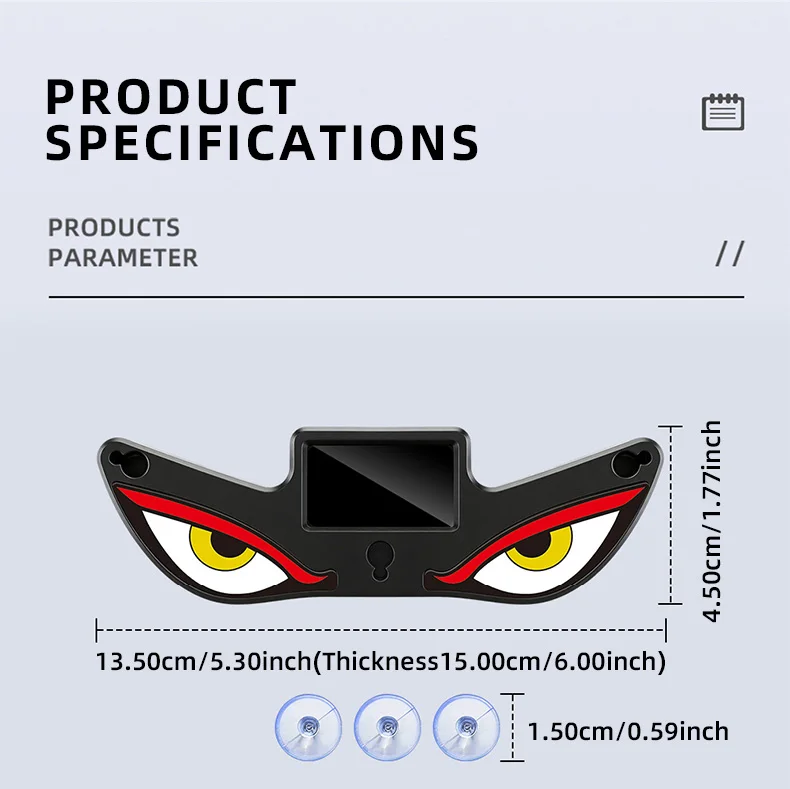 Solar Powered Cool DEMON EYE Led Ambient Light Car Neon Light Wireless Suction Cup USB Rechargeable Atmosphere Breathing Lamp