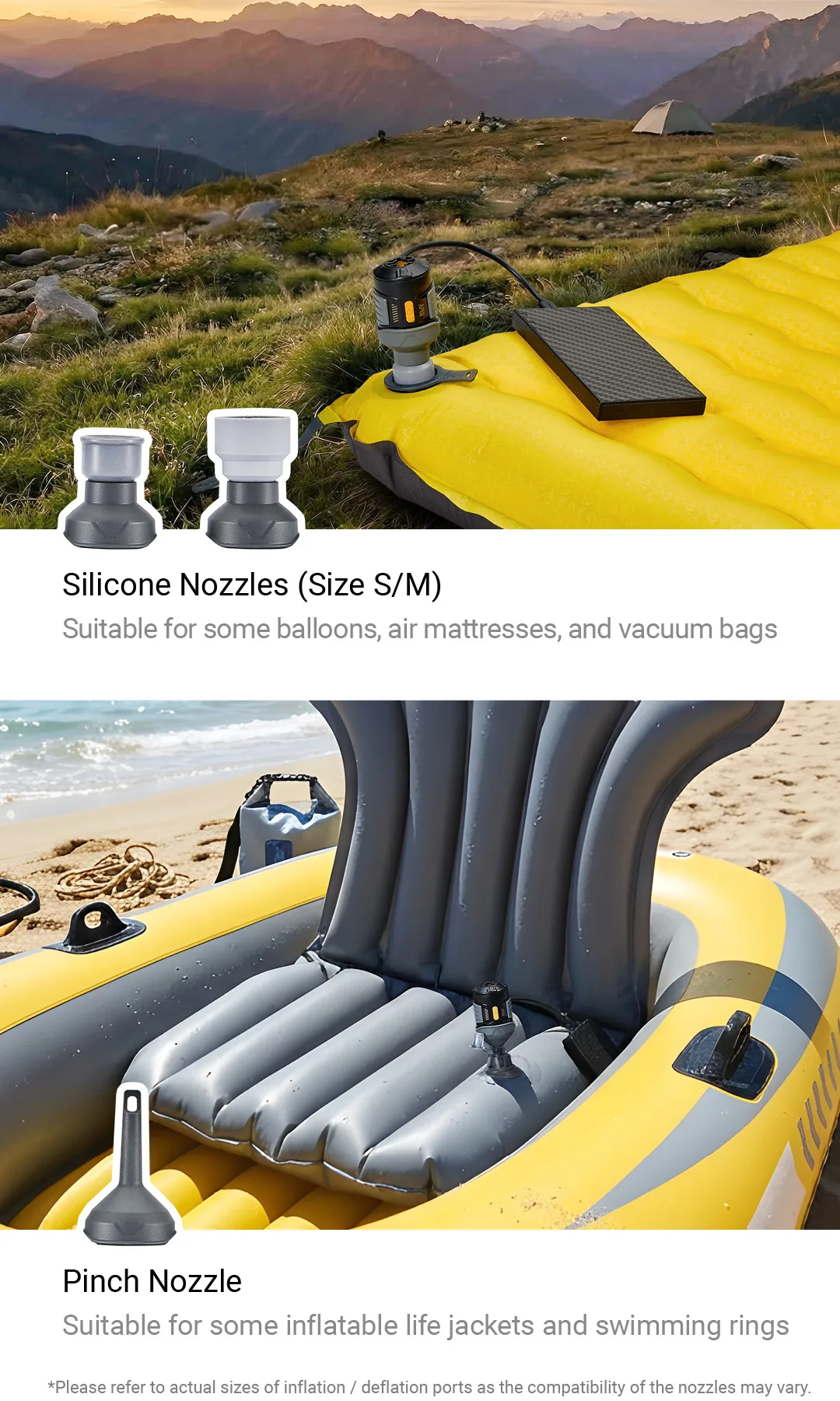NITECORE AP01 Portable Air Pump 22g 2.8 kPa USB-C Inflation Deflation for Air Bed Pillows Swimming Ring Camping Flame Booster