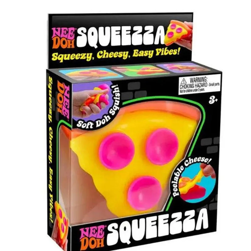 High Quality Needoh pizza Sensory Fidget Cube Stress Relief Squishy Cube Anti-Anxiety Squeeze Object For Focus ADHD Population