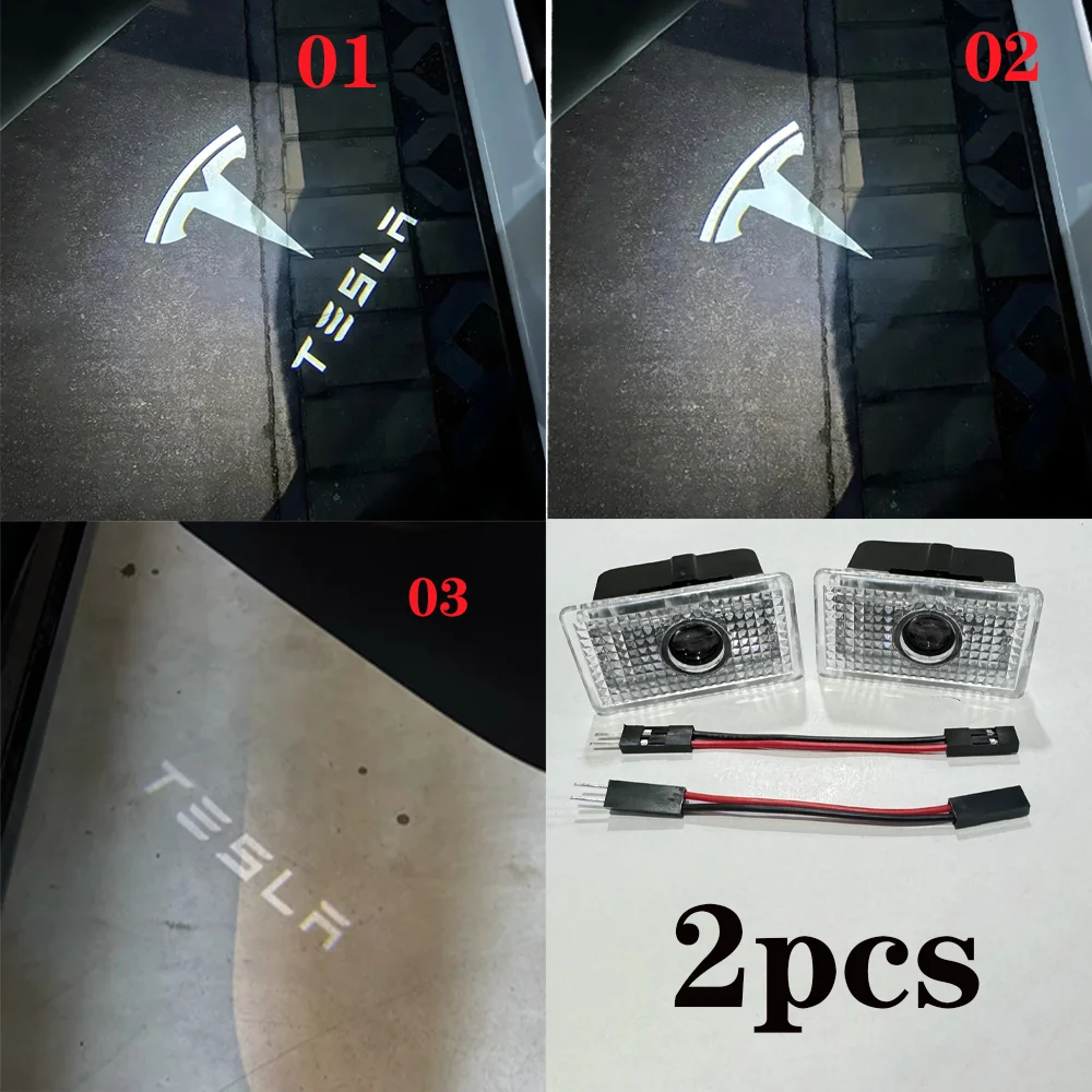 For Tesla Model Y 2025 Juniper Door Lights HD Projector Puddle Lights Model 3 Highland LED Laser Ghost Shadow Welcome Lights